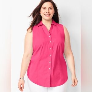 Talbots Fuchsia Sleeveless Button-Down Shirt
